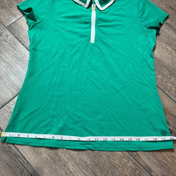 Lilly Pulitzer Luxletic Frida Half Zip Polo UPF 50+ Fiddle Leaf Green - Picture 6 of 6